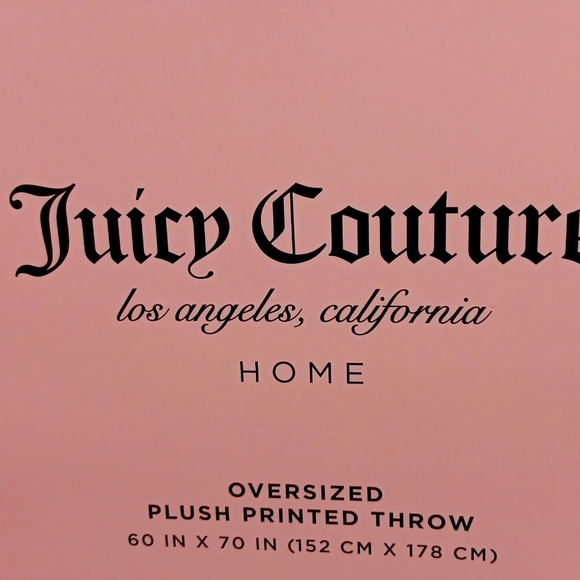 NWT Juicy Couture Oversized Plush Throw Blanket Roses/Black 60x70 - Picture 5 of 5